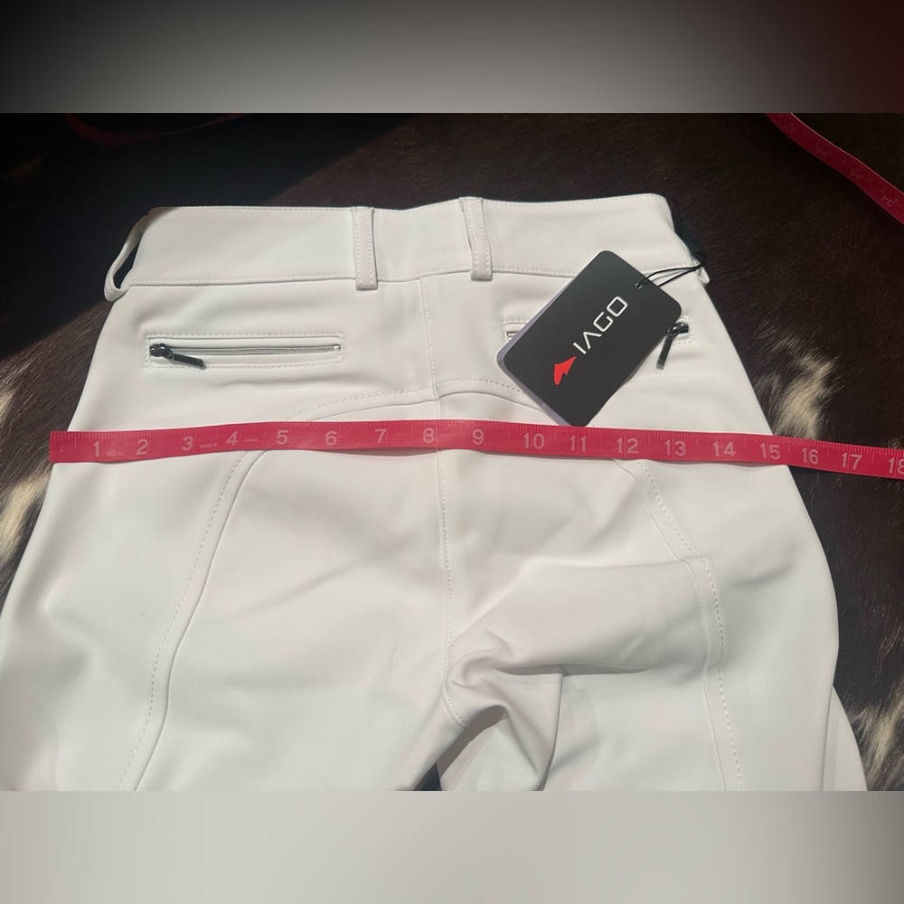 Iago Italia Equestrian Riding Show Breeches, White, Size 24, New With Tags! - Picture 5 of 10